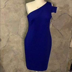 Blue one shoulder dress